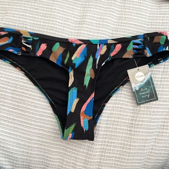 NWT EIDON Women's Standard Updated Low Rider Mid Rise Bikini Bottom Side Knot S - Picture 3 of 11